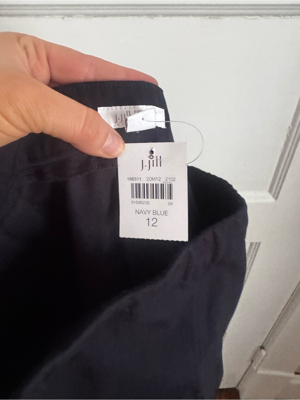 J Jill Precision Stretch Pull On Pants Womens 12 Navy Blue Straight Leg NWT - Picture 6 of 8